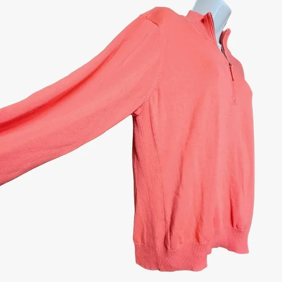 FOXCROFT Women's Soft Coral 100% Supima Cotton Pullover 1/4 Zip Sweater Size XXL - Picture 12 of 12